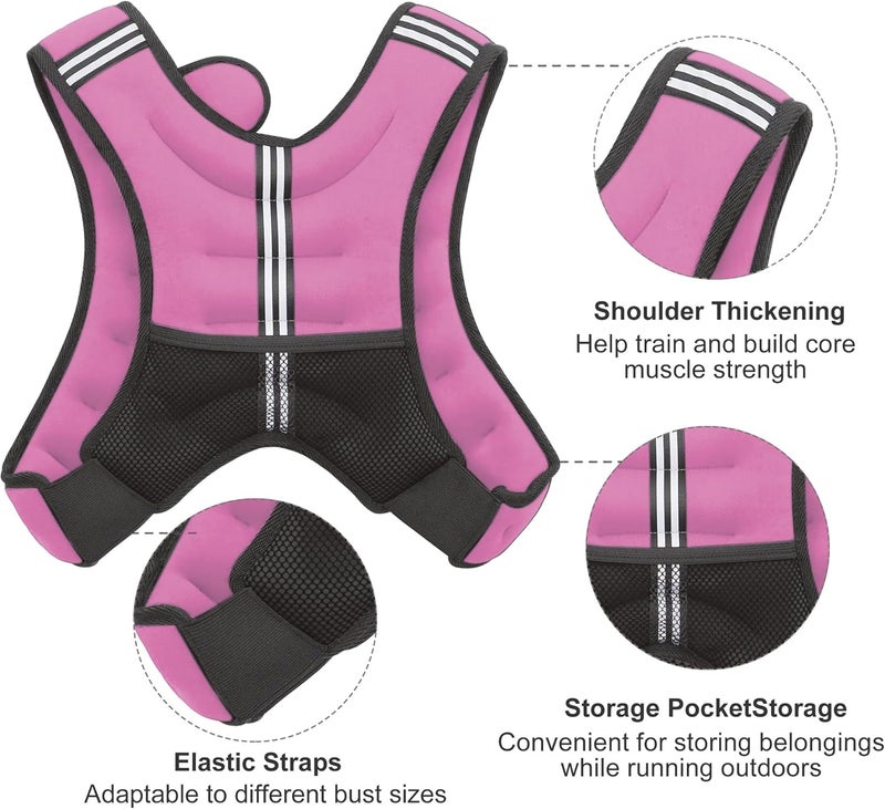 ZUETK Weighted Vest, 6lb/8lb/12lb/16lb/20lb/25lb/30lb Weight Vest with Reflective Stripe, Weighted Vest for Men Women Workout Equipment for Strength Training, Running, Jogging, Fitness, Weight Loss - Image 3